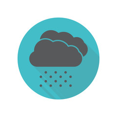 Cloud rain long shadow icon. Simple thin line, outline vector of restaurant icons for ui and ux, website or mobile application