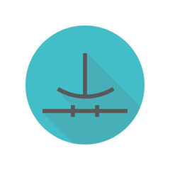 Electronic circuit symbol long shadow icon. Simple thin line, outline vector of restaurant icons for ui and ux, website or mobile application