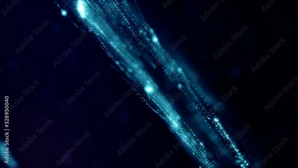Aufkleber looped blue animated abstract sci-fi background with wavy glow particles like micro world, cosmic sp