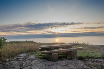 North Shore Lake Superior Picnic Table Morning (2)