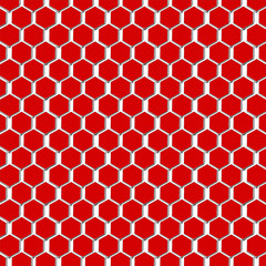 Fototapeta premium Red and white honeycomb pattern