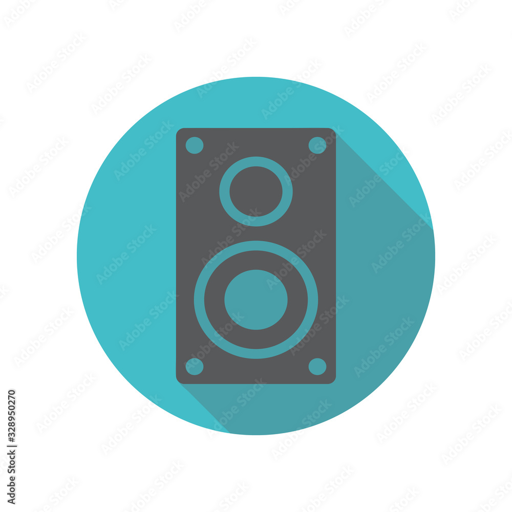 Poster speaker long shadow icon. simple thin line, outline vector of restaurant icons for ui and ux, websit
