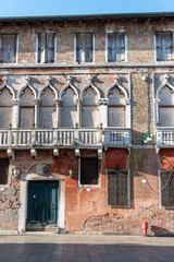 Facade of an old abandoned Palace in Venice/Italy