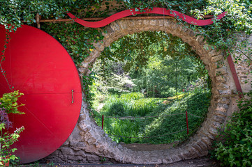 moon gate in beautiful park