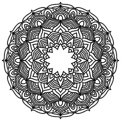 Mandalas for coloring book. Decorative black and white round outline ornament. Unusual flower shape. Oriental vector and anti-stress therapy patterns