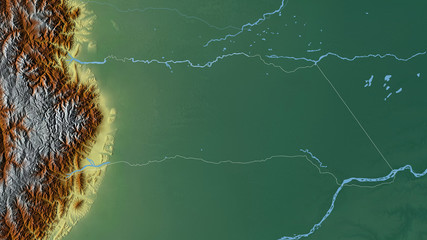 Arauca, Colombia - outlined. Relief