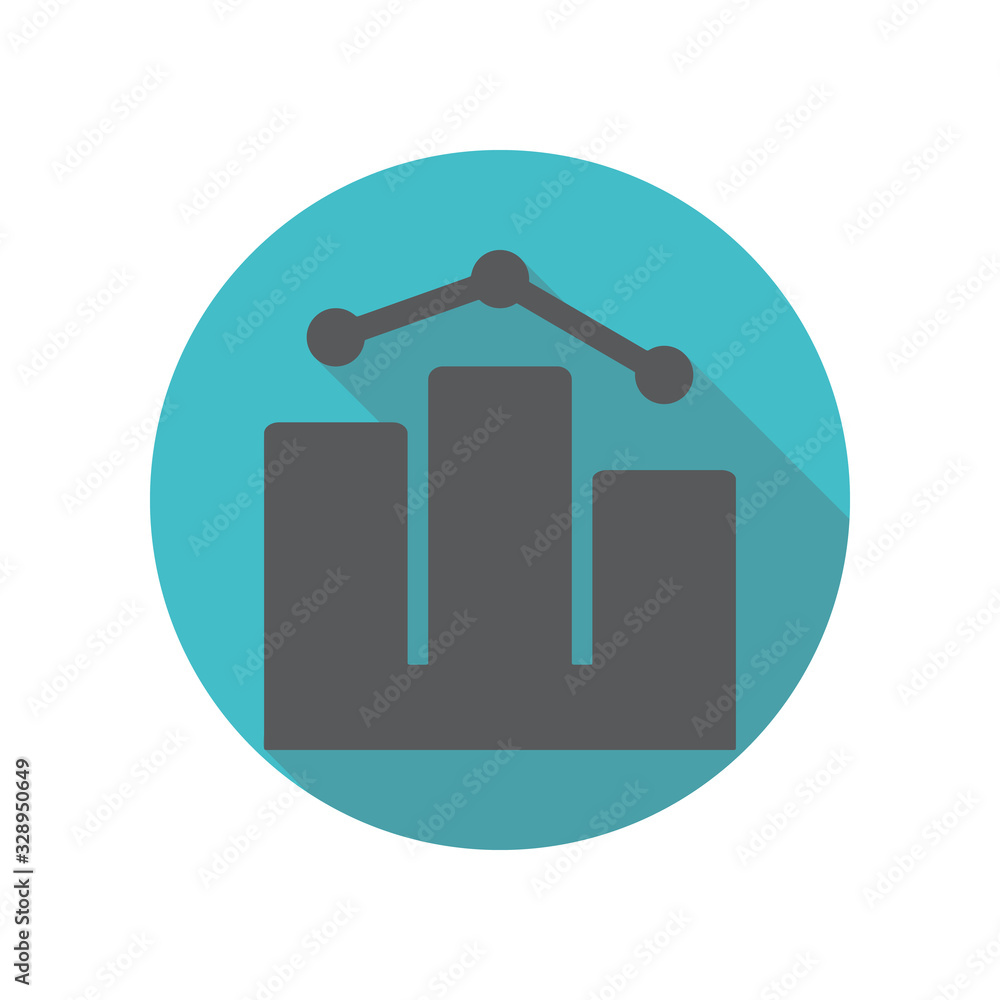 Poster graph long shadow icon. simple thin line, outline vector of restaurant icons for ui and ux, website 