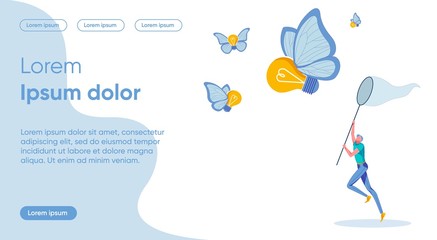 Idea Pursuit Flat Landing Page Vector Template