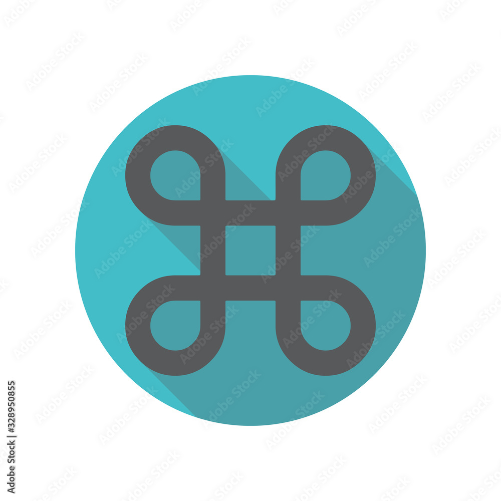 Poster looped square long shadow icon. simple thin line, outline vector of restaurant icons for ui and ux, 