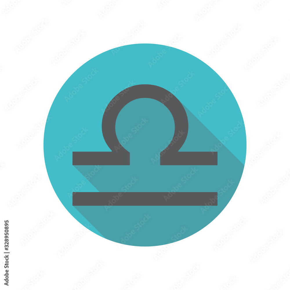 Poster libra icon symbol scales long shadow icon. simple thin line, outline vector of restaurant icons for 