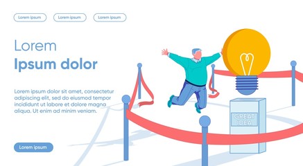 Cheerful Businessman Finding Great Business Idea.