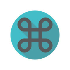 Looped square long shadow icon. Simple thin line, outline vector of restaurant icons for ui and ux, website or mobile application