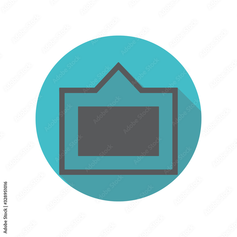 Aufkleber comment long shadow icon. simple thin line, outline vector of restaurant icons for ui and ux, websit
