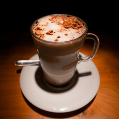 cup of milk chocolate with foam