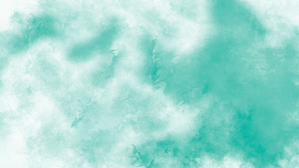 Abstract turquoise texture. Beautiful watercolor backdrop. Watercolor on old paper