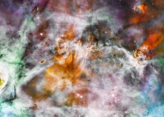 Star forming region somewhere in deep space near pillars of creation. Science fiction wallpaper. Elements of the image were furnished by NASA