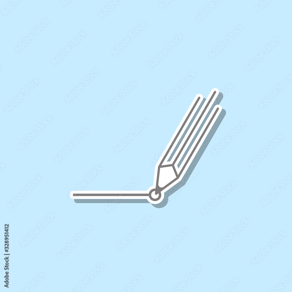 Poster and pencil sticker icon. simple thin line, outline vector of web icons for ui and ux, website or mob