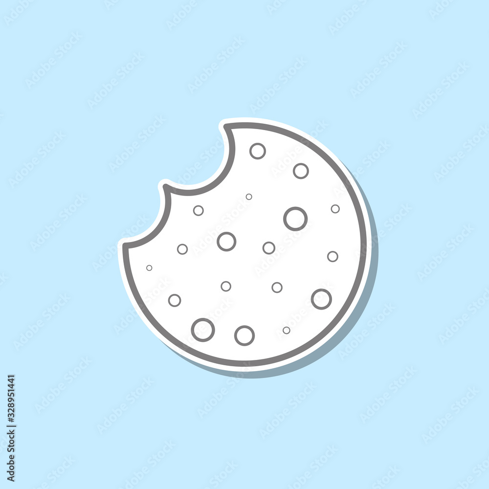 Poster bitten biscuits sticker icon. simple thin line, outline vector of web icons for ui and ux, website o