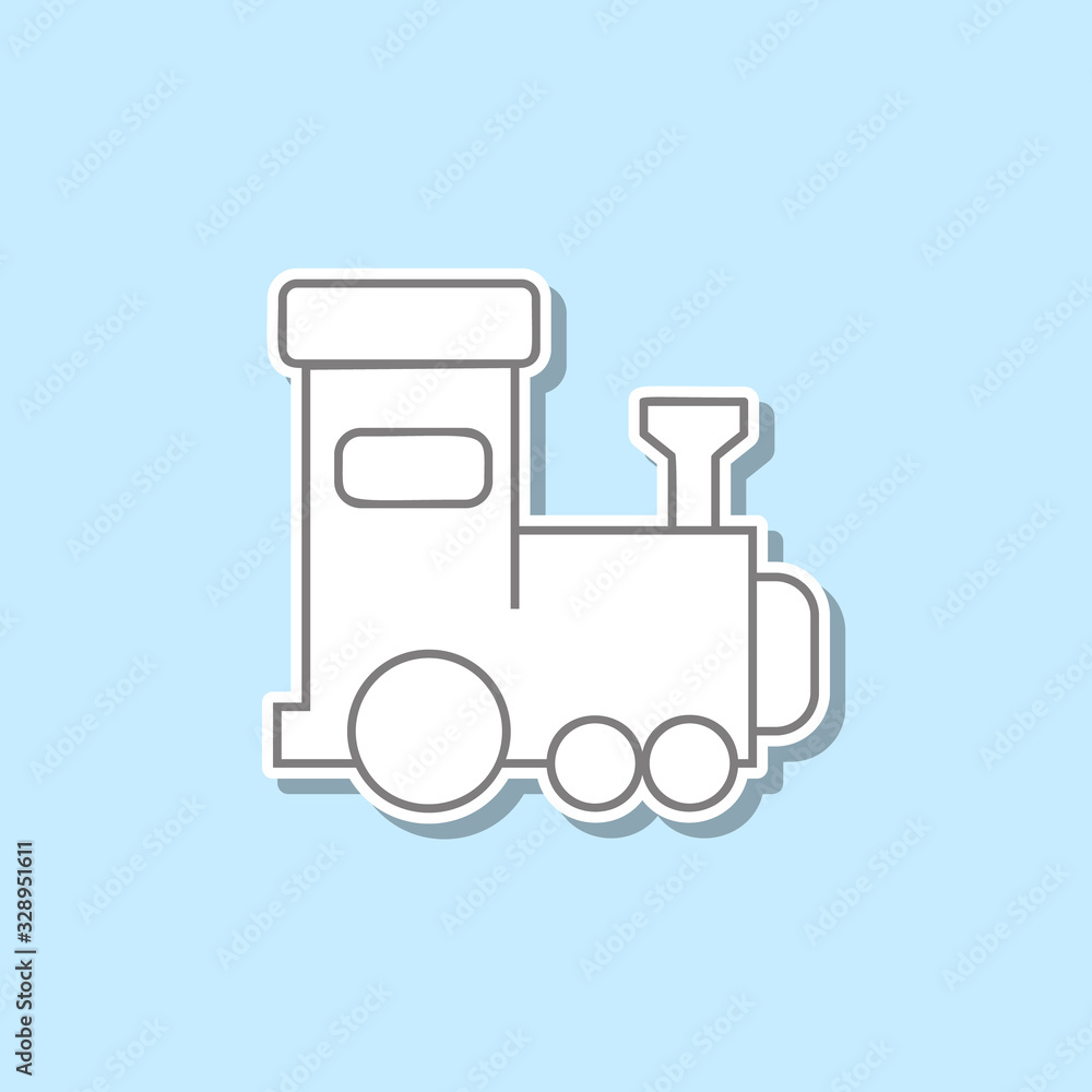 Poster children train sticker icon. simple thin line, outline vector of web icons for ui and ux, website or