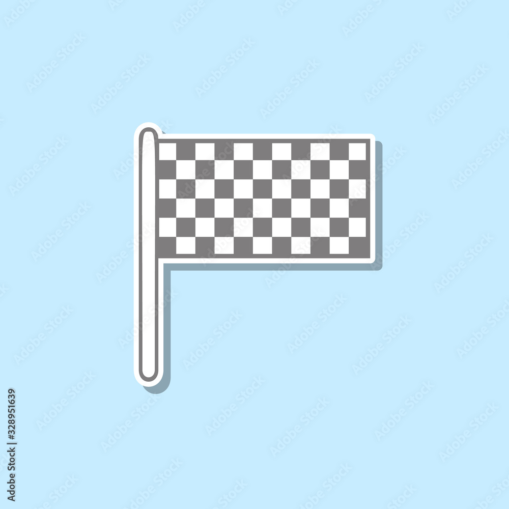 Poster finish flag sticker icon. simple thin line, outline vector of web icons for ui and ux, website or mo