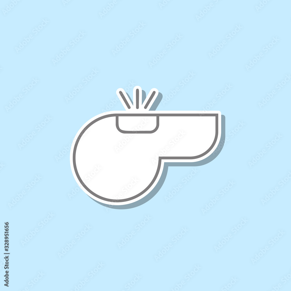 Poster whistle sticker icon. simple thin line, outline vector of web icons for ui and ux, website or mobile