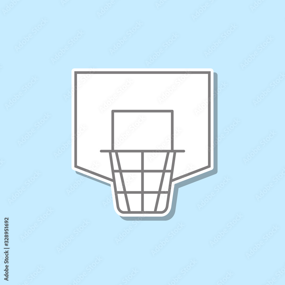 Poster basketball net sticker icon. simple thin line, outline vector of web icons for ui and ux, website or