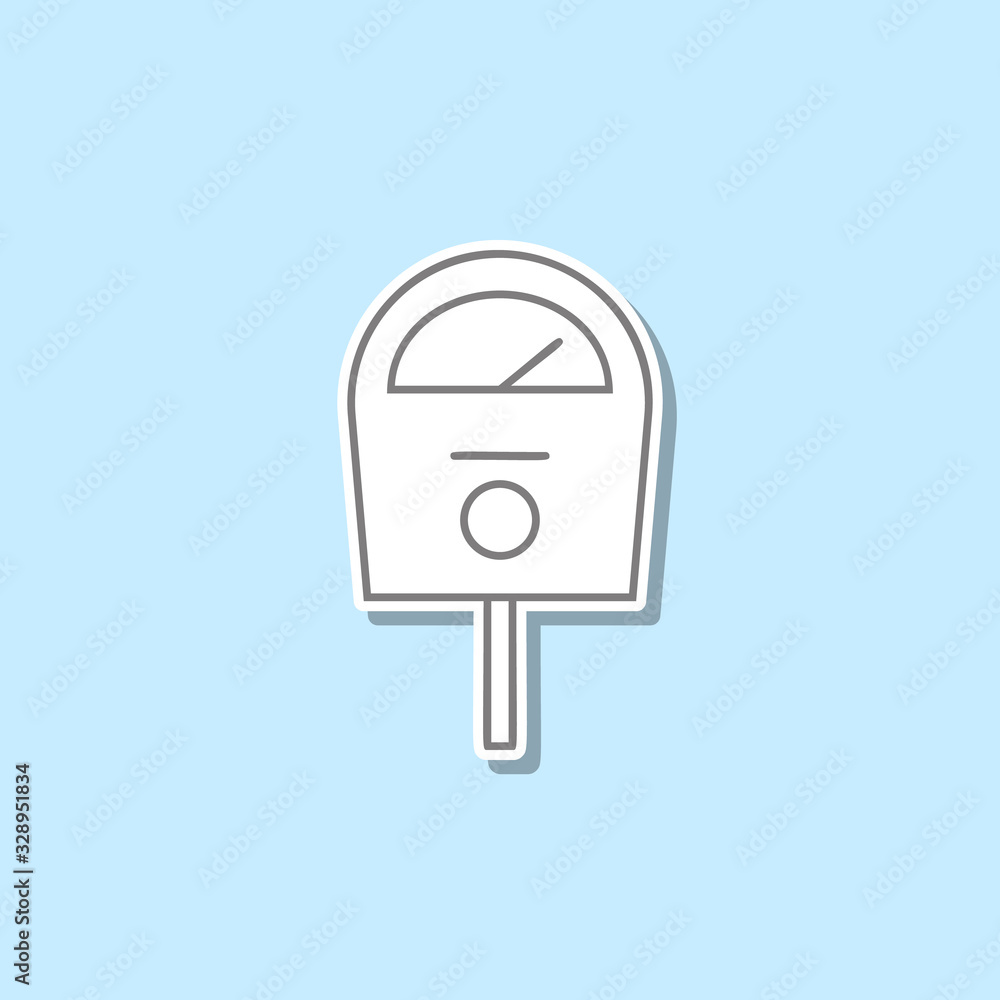 Poster parking meter sticker icon. simple thin line, outline vector of web icons for ui and ux, website or 