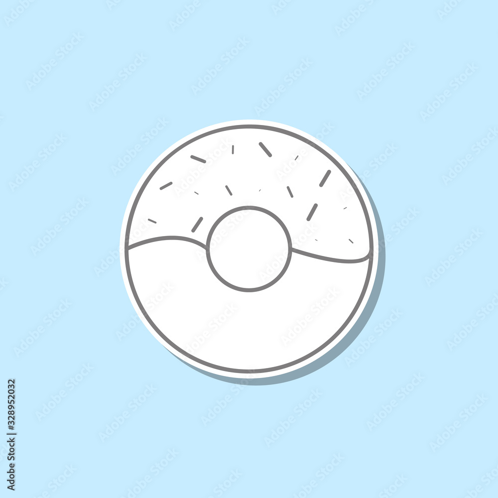 Poster doughnut glaze sticker icon. simple thin line, outline vector of web icons for ui and ux, website or