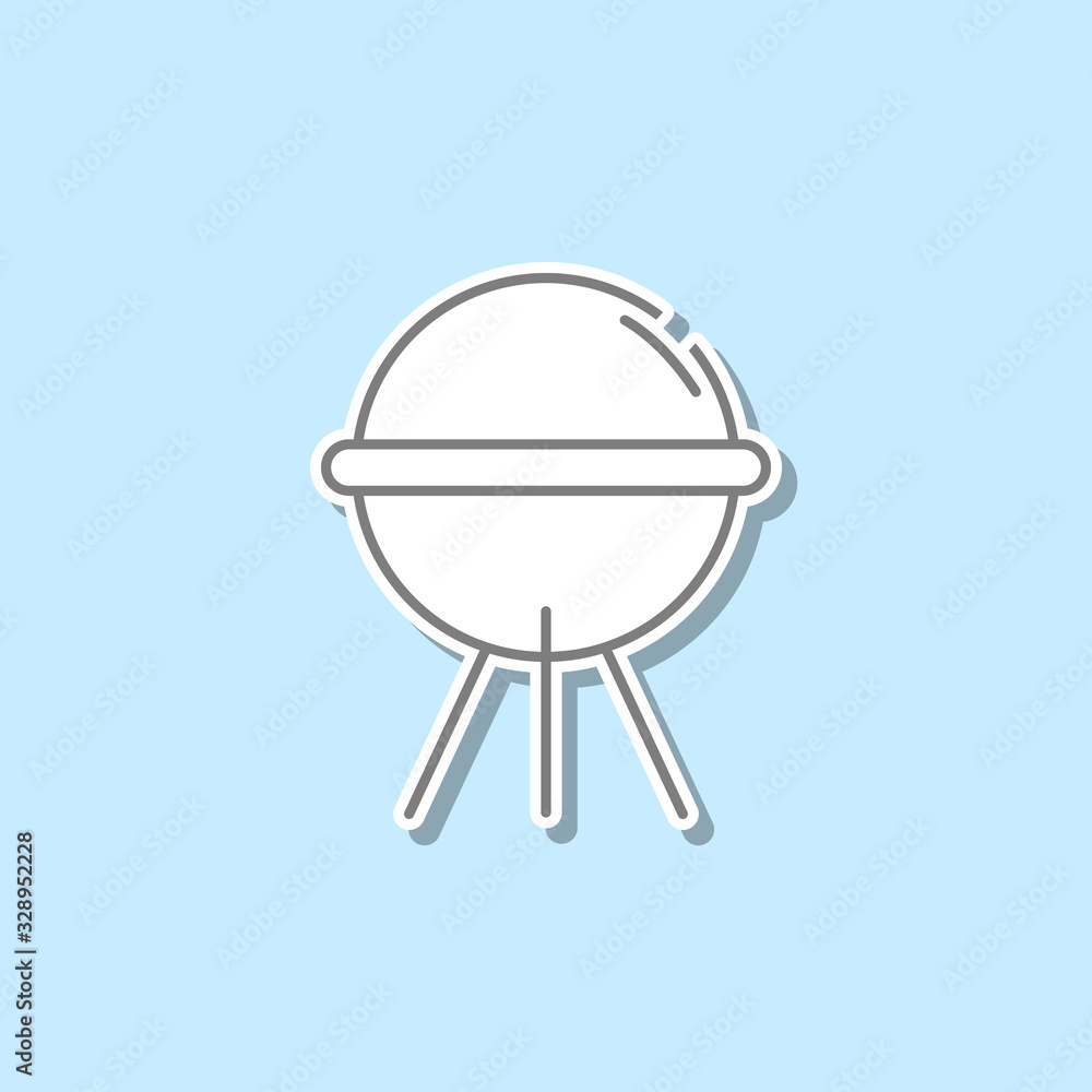 Poster satellite sticker icon. simple thin line, outline vector of web icons for ui and ux, website or mobi