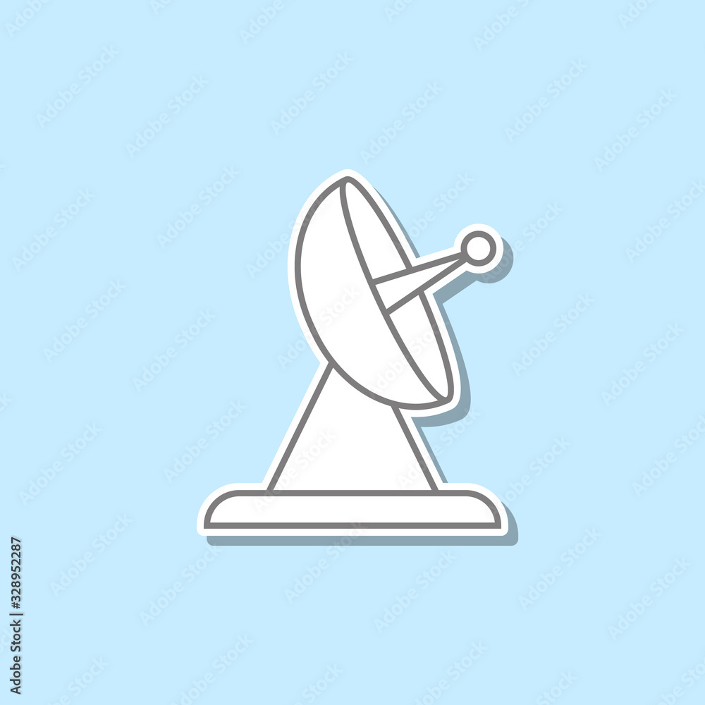 Poster satellite dish sticker icon. simple thin line, outline vector of web icons for ui and ux, website or
