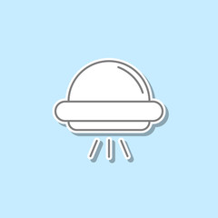 Space aliens. Ufo sticker icon. Simple thin line, outline vector of web icons for ui and ux, website or mobile application