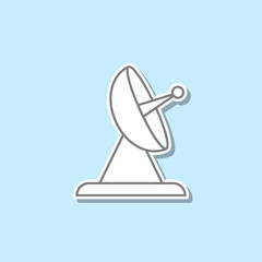 Satellite dish sticker icon. Simple thin line, outline vector of web icons for ui and ux, website or mobile application