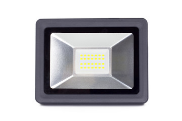 Spotlight with yellow LEDs on a white background.