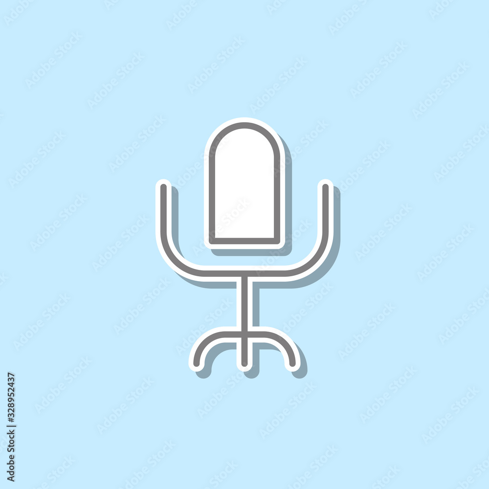 Poster office chair sticker icon. simple thin line, outline vector of web icons for ui and ux, website or m