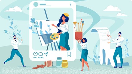 Fototapeta premium Posting Publication According to Content Plan