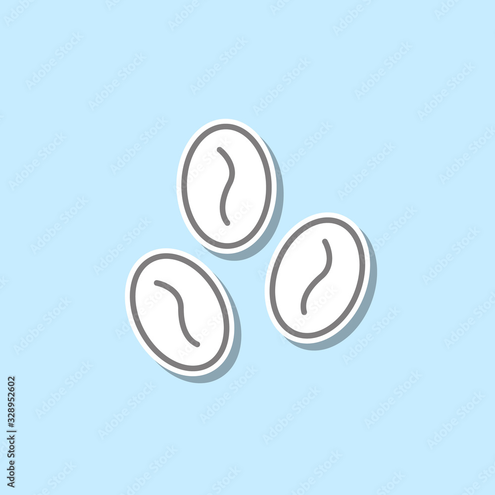 Poster icon coffee bean sticker icon. simple thin line, outline vector of web icons for ui and ux, website 