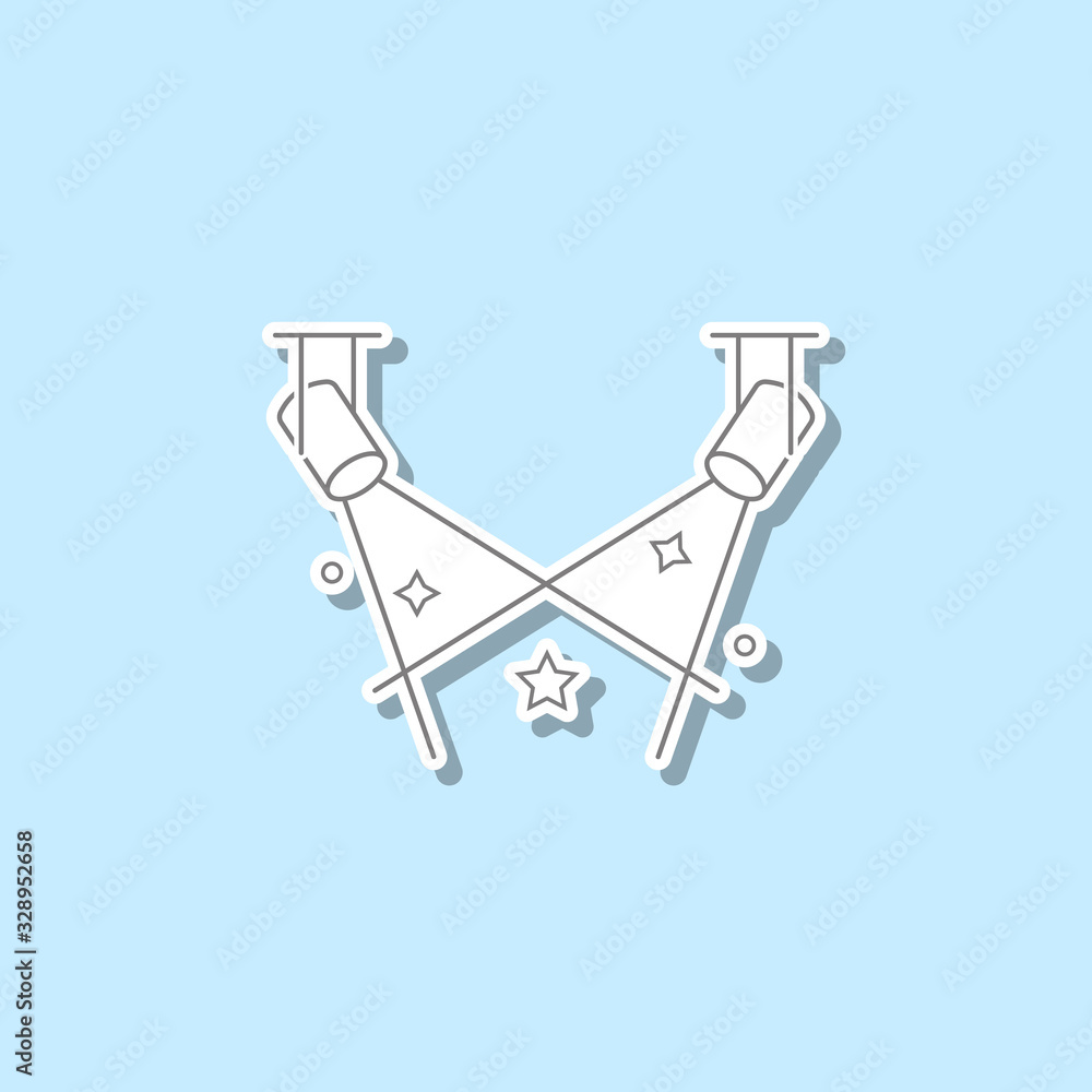 Aufkleber beam lights sticker icon. simple thin line, outline vector of web icons for ui and ux, website or mo