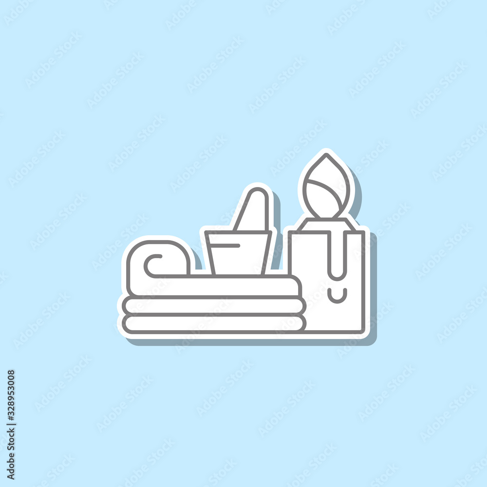 Aufkleber shaving accessories sticker icon. simple thin line, outline vector of web icons for ui and ux, websi