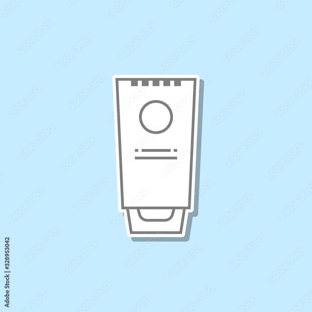 Aufkleber a tube of shampoo sticker icon. simple thin line, outline vector of web icons for ui and ux, website