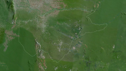 Guaviare, Colombia - outlined. Satellite