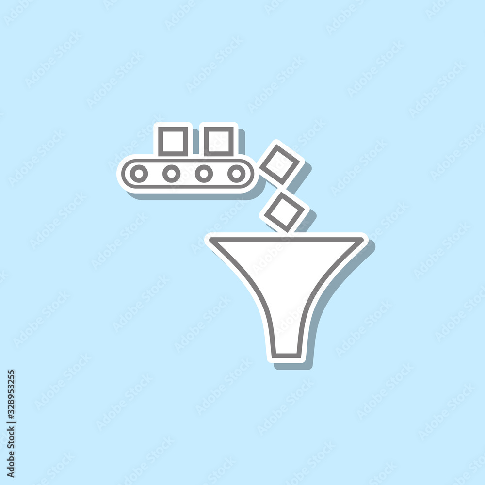 Poster production cycle sticker icon. simple thin line, outline vector of web icons for ui and ux, website 