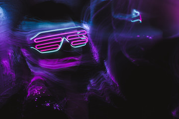 freezlight portrait, new art direction, long exposure photo without photoshop, light drawing at long exposure