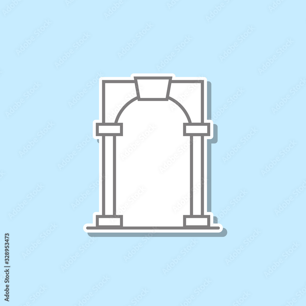 Aufkleber arch sticker icon. simple thin line, outline vector of web icons for ui and ux, website or mobile ap