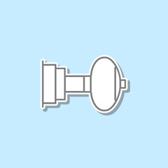 Door handle sticker icon. Simple thin line, outline vector of web icons for ui and ux, website or mobile application