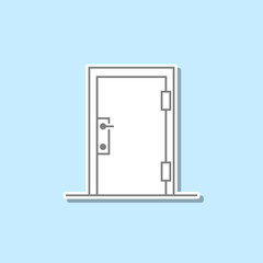 Door sticker icon. Simple thin line, outline vector of web icons for ui and ux, website or mobile application