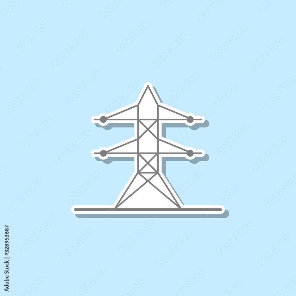 Poster high-voltage tower sticker icon. simple thin line, outline vector of web icons for ui and ux, websit