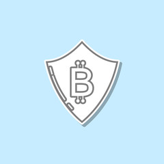 Reliability of the crepto currency sticker icon. Simple thin line, outline vector of web icons for ui and ux, website or mobile application