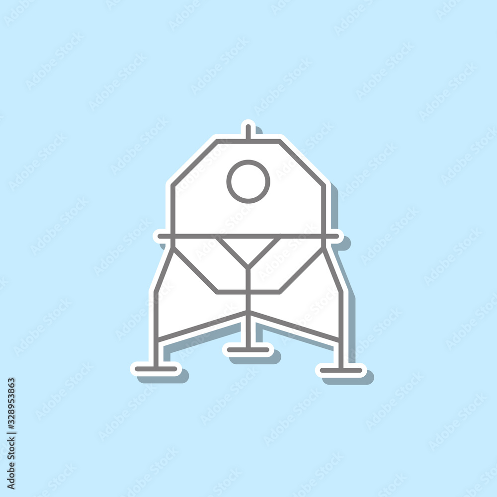 Poster space station sticker icon. simple thin line, outline vector of web icons for ui and ux, website or 