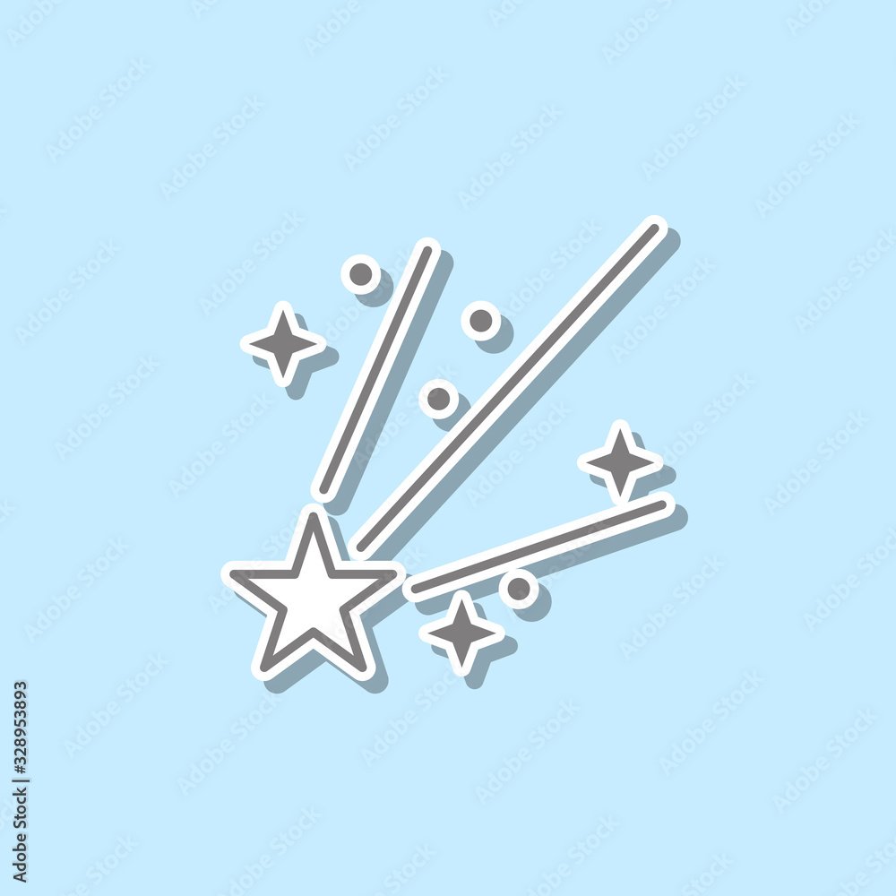 Poster starfall sticker icon. simple thin line, outline vector of web icons for ui and ux, website or mobil