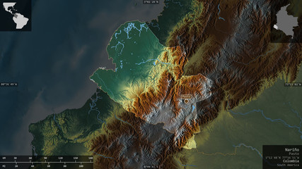 Nariño, Colombia - composition. Relief